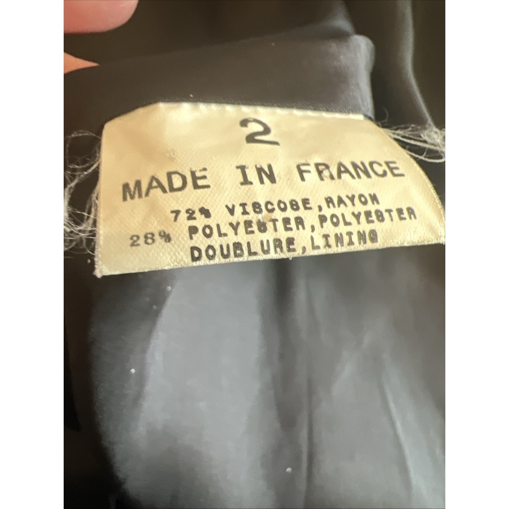 AGNES B Charcoal‎ Wide Collar Coat Size 6-8  Lined Pockets Quiet Luxury France - Picture 8 of 9